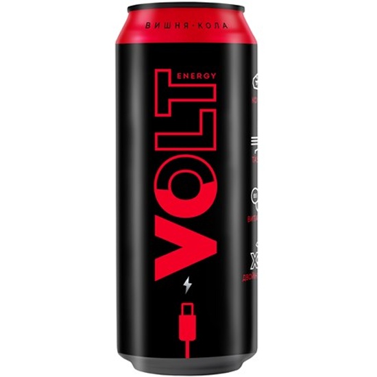 Энергетический напиток ЭНЕРГИЯ ВОЛЬТА вишня кола ж/б 0.45л