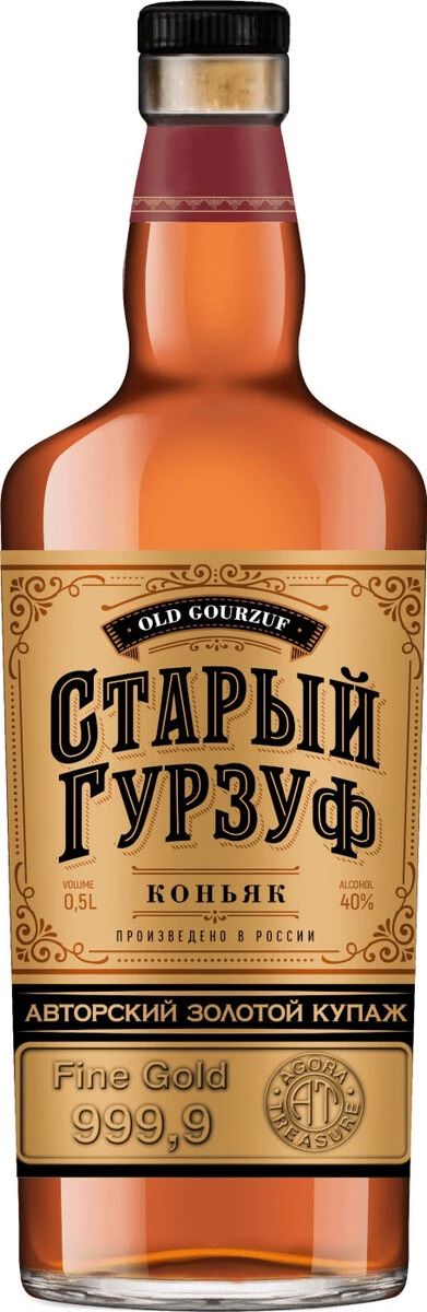 Коньяк СТАРЫЙ ГУРЗУФ Золотой купаж 999.9 4 года 40% ст/б 0.5л