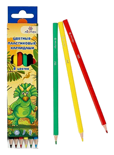 Карандаши цветные АТТОМИКС Дино мир 6шт