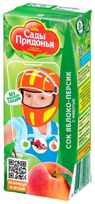 Сок САДЫ ПРИДОНЬЯ яблоко персик  200мл