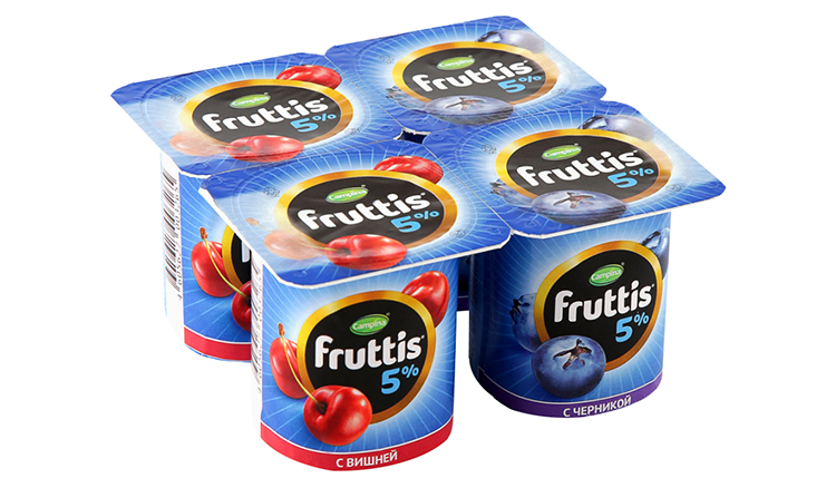 Йогуртный продукт ФРУТТИС Сливочное лакомство черника вишня бзмж 5% 115г