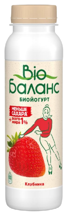 Биойогурт БИО-БАЛАНС клубника бзмж 1% 270г