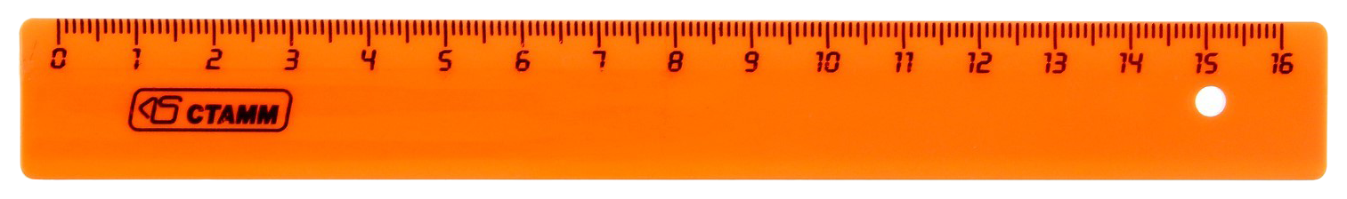 Линейка СТАММ неон 16см