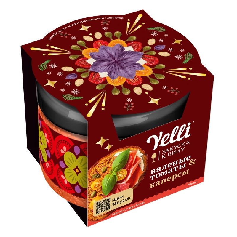 Закуска к вину ЙЕЛЛИ Вяленые томаты каперсы ст/б 100г