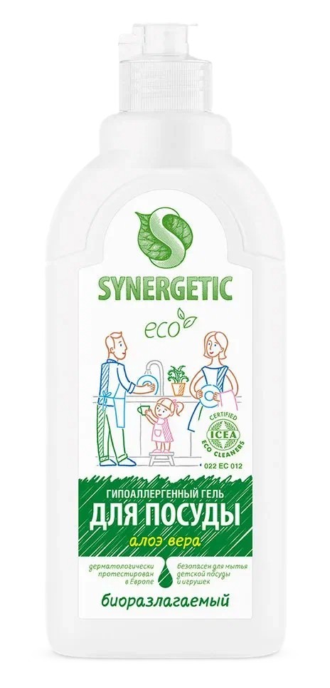 Средство для мытья посуды СИНЕРГЕТИК Алоэ 500мл