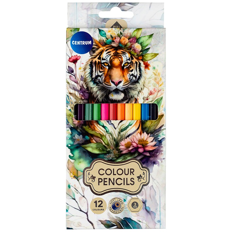 Карандаши цветные ТИГЕР 12цв арт.80481