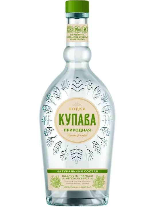 Водка КУПАВА Природная 40% ст/б 0.5л