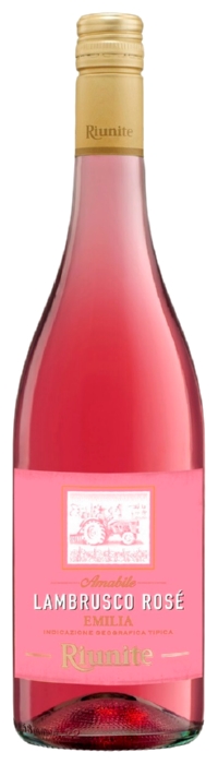 Игристое вино РИУНИТЕ Ламбруско Эмилия розовое п/сл 8% ст/б 0.75л