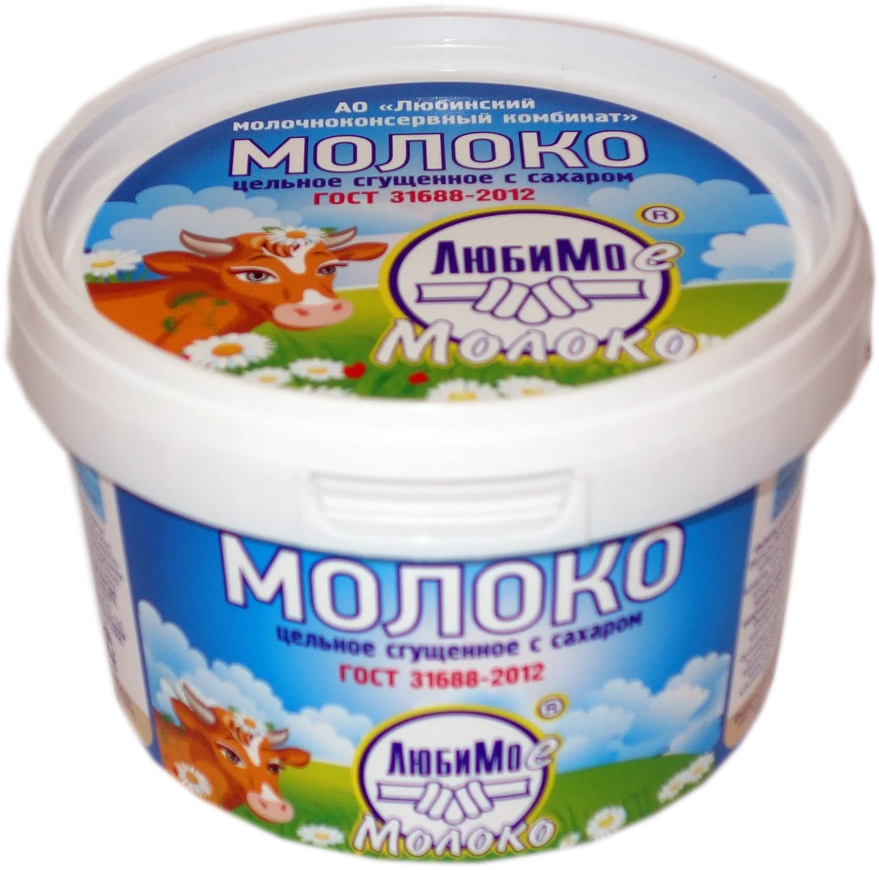 Сгущенное молоко ЛЮБИМО цельное с сахаром бзмж пэт 730г