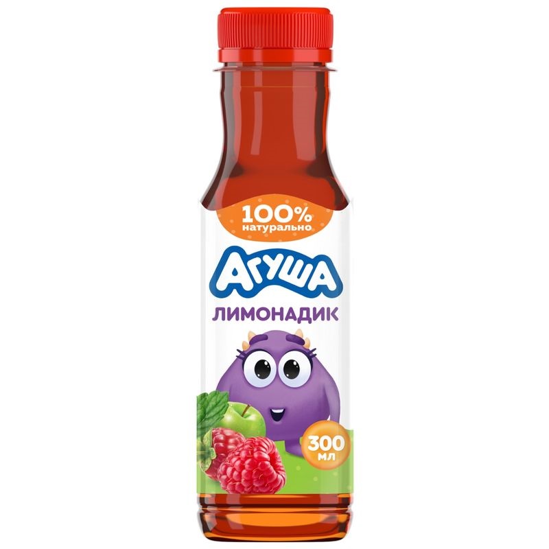 Напиток сокосодержащий АГУША Лимонадик яблоко малина мелисса 0.309л