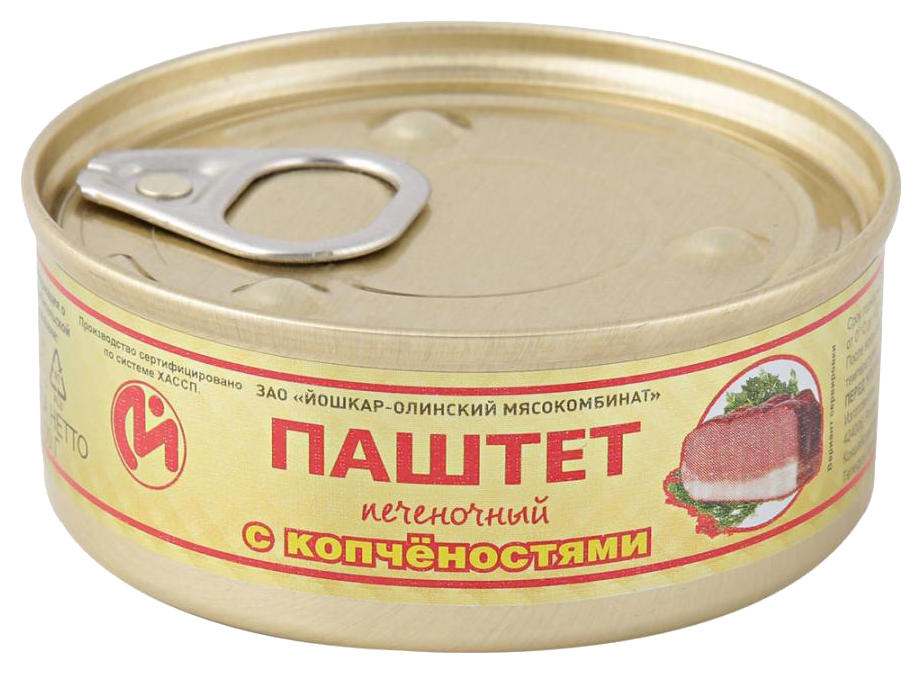 Паштет ЙОШКАР-ОЛА печеночный нежный с копченостями ТУ ж/б 100г
