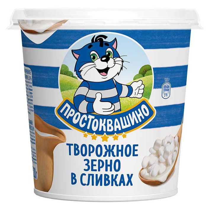 Творожный продукт ПРОСТОКВАШИНО зернистый бзмж 5% 320г