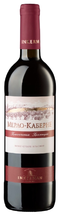 Вино ИНКЕРМАН Мерло Каберне красное сух 10-13% ст/б 0.75л