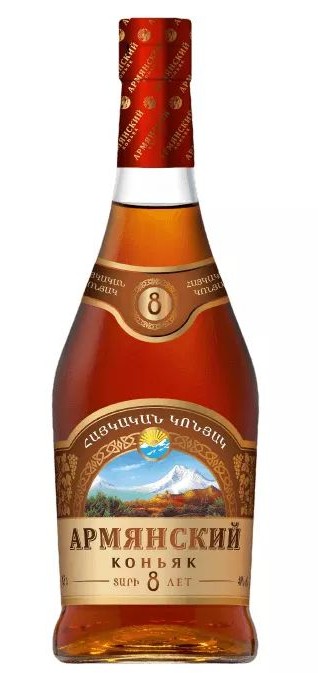 Коньяк АРМЯНСКИЙ КОНЬЯК 8 лет 40% ст/б 0.5л