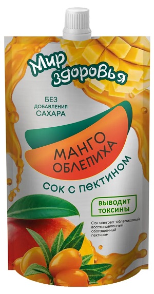 Сок МИР ЗДОРОВЬЯ манго облепиха с пектином д/пак 0.3л