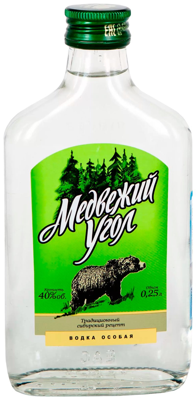 Водка МЕДВЕЖИЙ УГОЛ 40% ст/б 0.25л