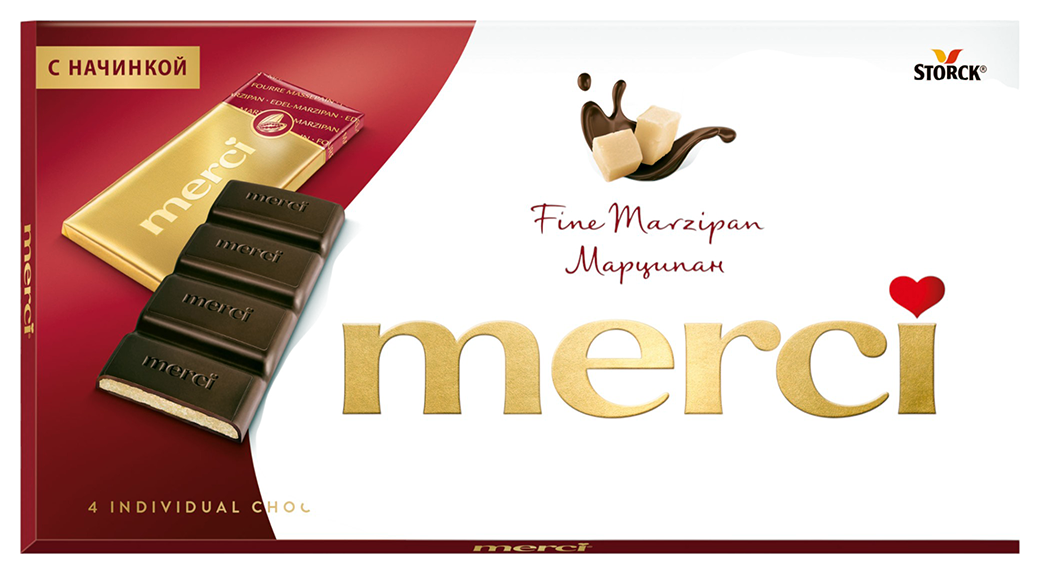Шоколад МЕРСИ с марципаном 112г