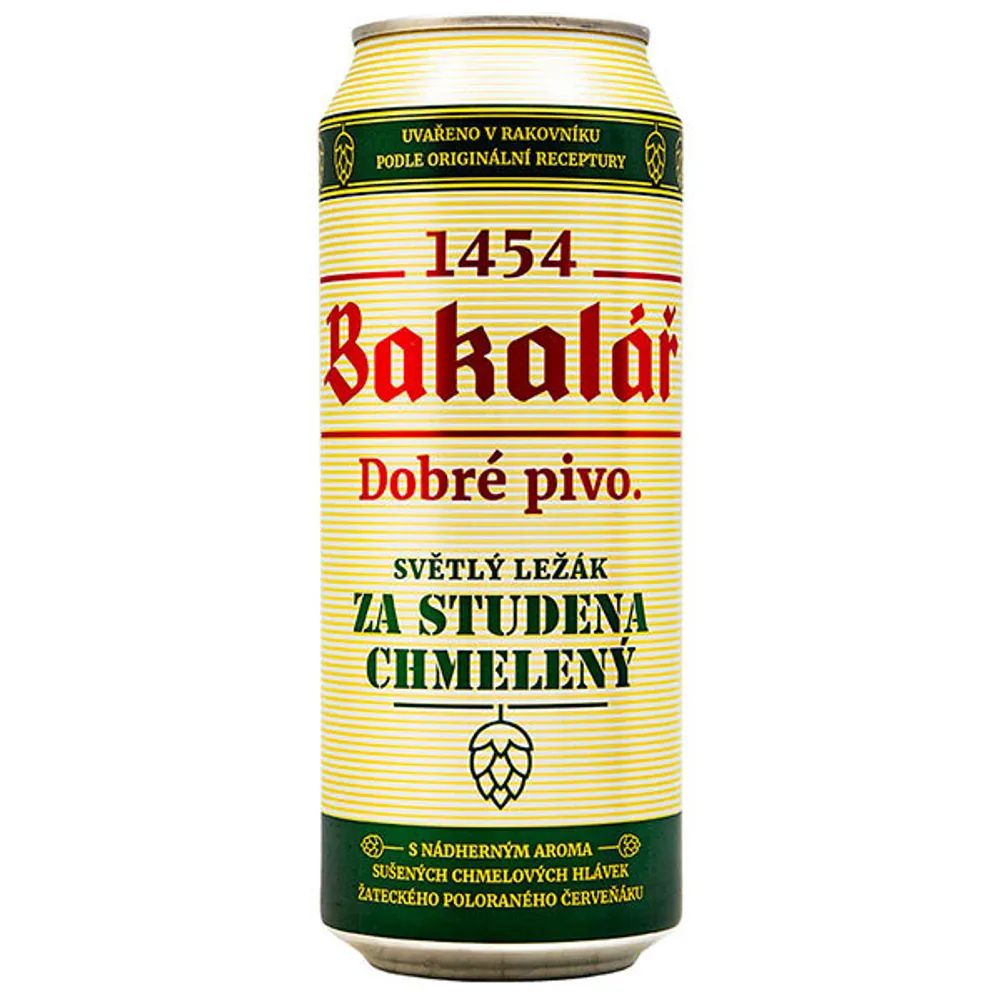 Пиво БАКАЛАР холодного охмеления светлое 5.2% ж/б 0.5л