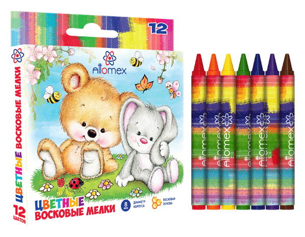 Мелки восковые АТТОМЕКС 12цв