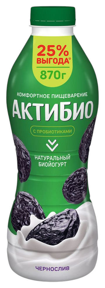 Биойогурт АКТИБИО чернослив бзмж 1.5% 870г