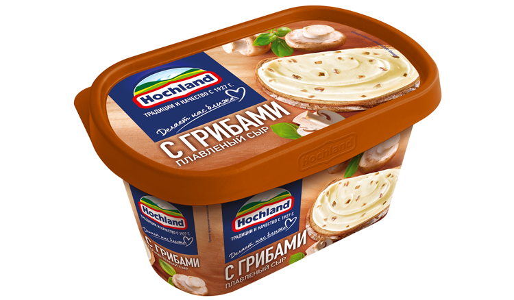 Сыр плавленый ХОХЛАНД с грибами бзмж 55% 400г
