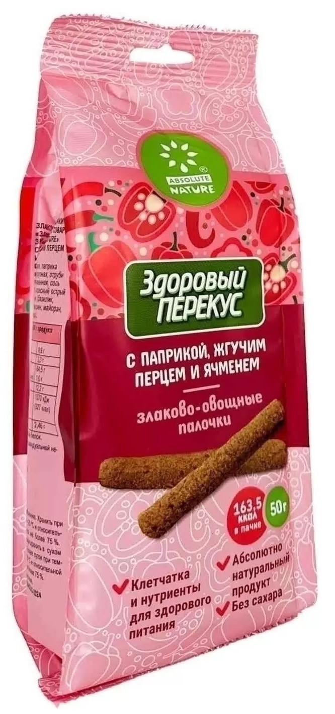 Палочки ЗДОРОВЫЙ ПЕРЕКУС с паприкой и жгучим перцем 50г