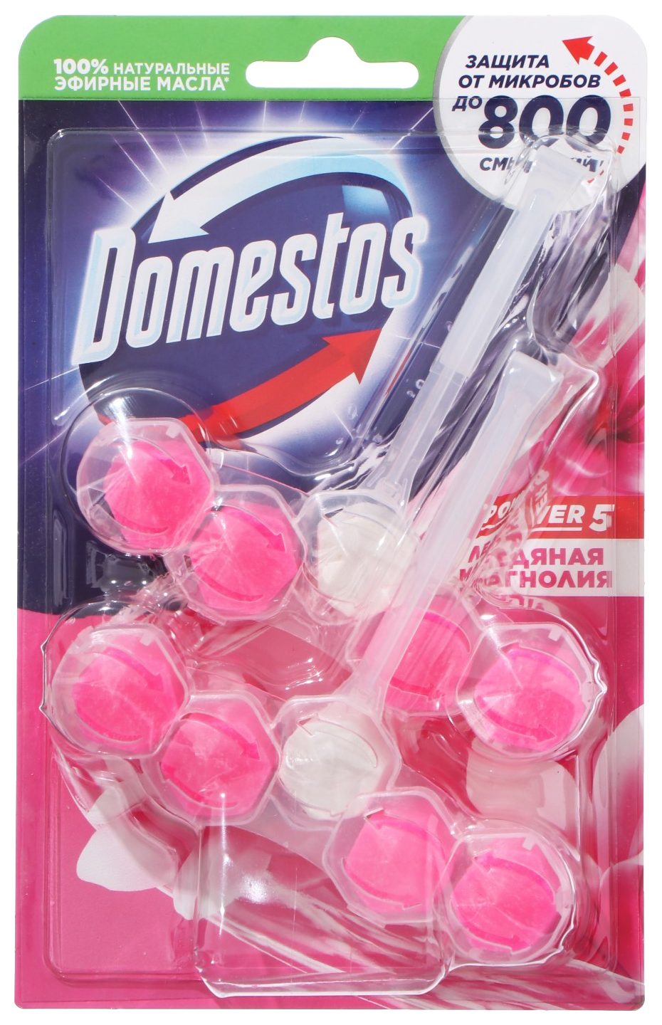 Туалетный блок ДОМЕСТОС Ледяная магнолия 2шт