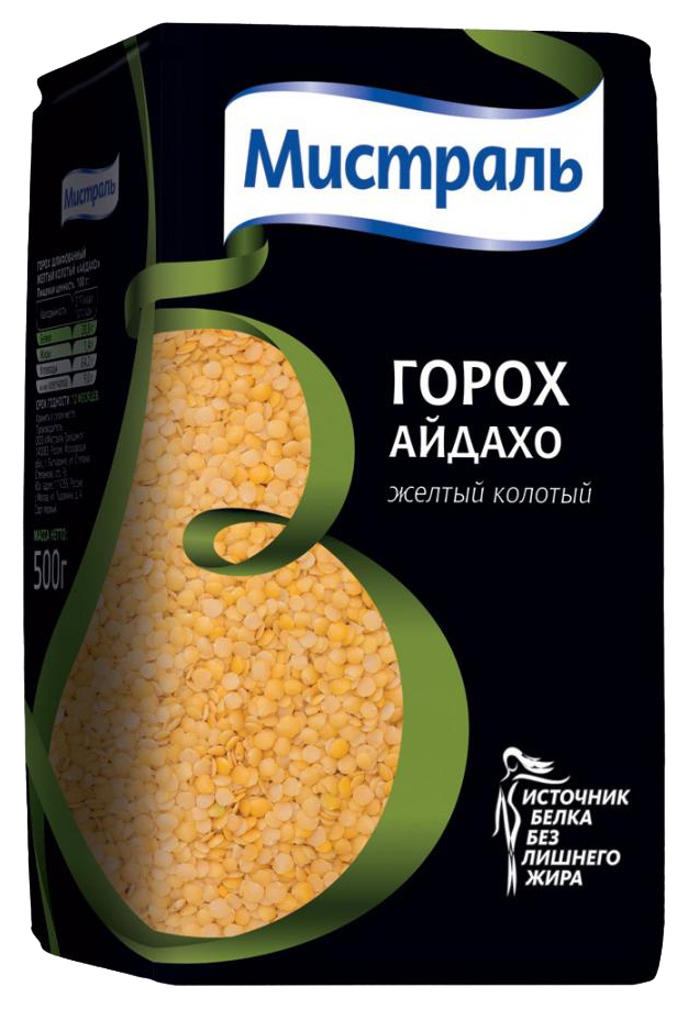 Горох МИСТРАЛЬ желтый колотый м/у 500г