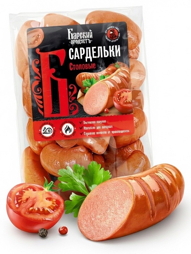 Сардельки БАРСКИЙ ПРОДУКТЪ Столовые в/у