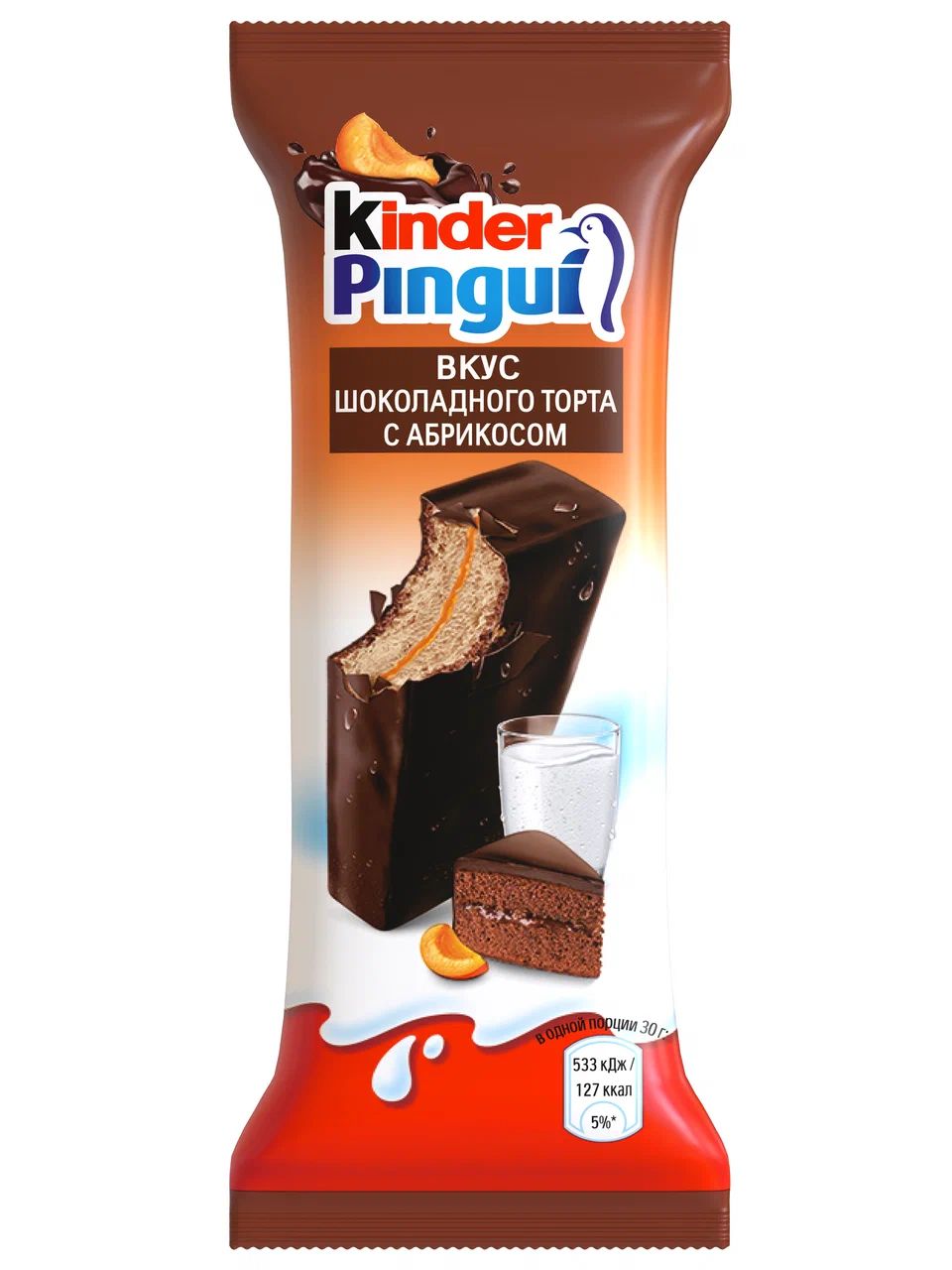 Пирожное КИНДЕР Пингви бисквитное абрикос 23.3% 30г