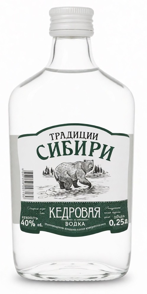 Водка ТРАДИЦИИ СИБИРИ Кедровая 40% ст/б 0.25л