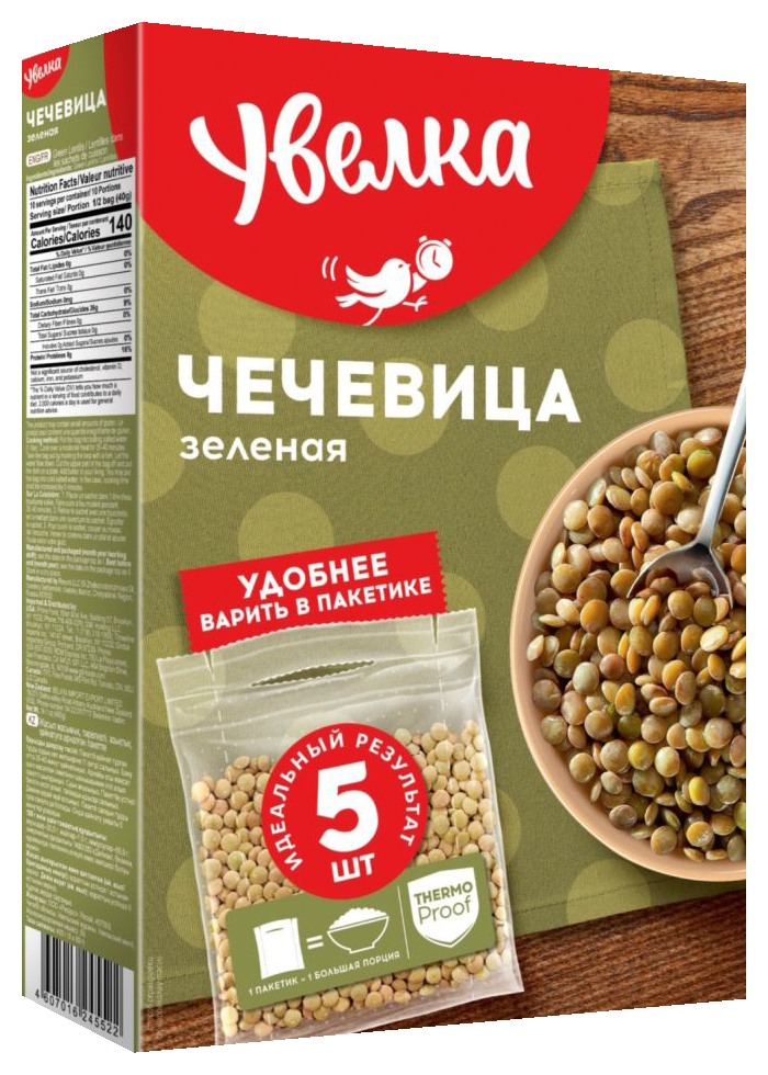 Чечевица УВЕЛЬСКИЕ КРУПЫ шлифованная карт/уп 5*80г