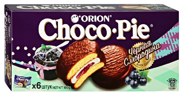 Печенье ОРИОН Чоко-Пай черная смородина 6шт 180г