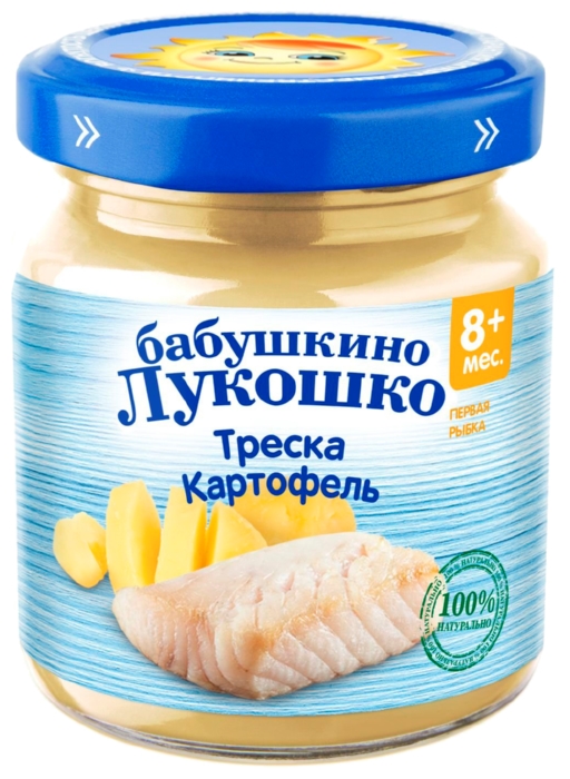 Пюре БАБУШКИНО ЛУКОШКО треска картофель ст/б 100г