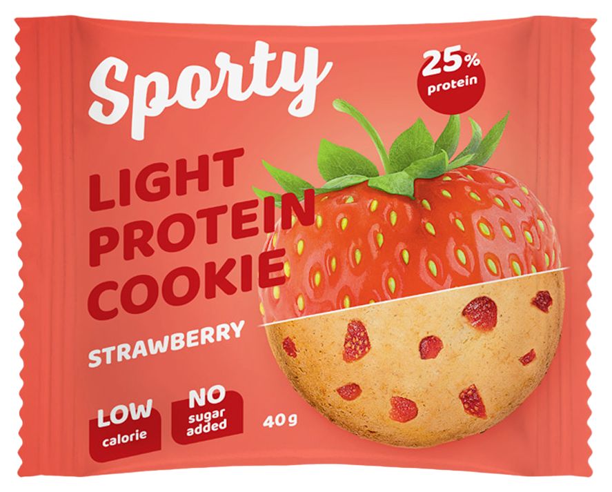Печенье СПОРТИ клубника протеиновое 40г