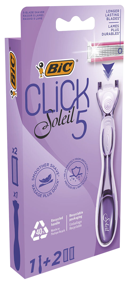 Станок для бритья БИК Клик 5 солей с 2 кассетами