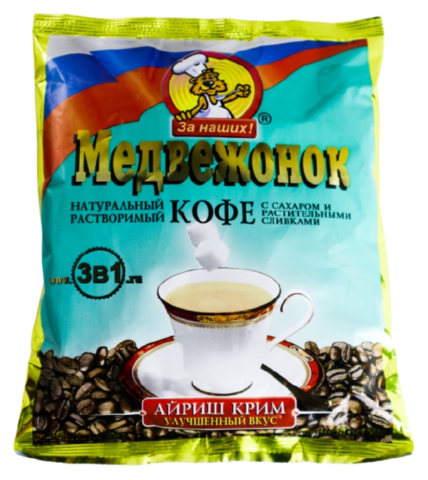Кофе МЕДВЕЖОНОК Айриш крим растворимый 3в1 450г