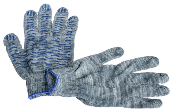 Перчатки пвх х/б графит арт.65567