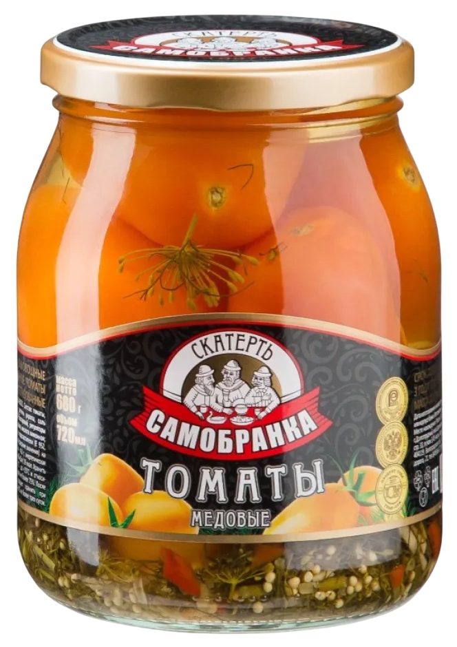 Томаты СКАТЕРТЬ САМОБРАНКА маринованные медовые с/б 720мл