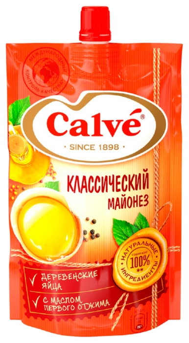 Майонез КАЛЬВЕ классический 50% д/пак 400г