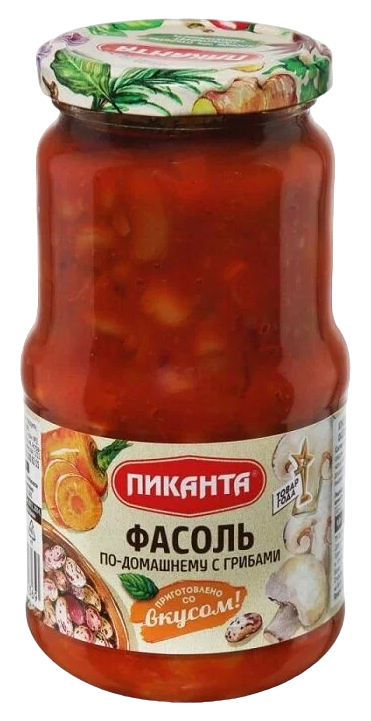 Фасоль ПИКАНТА по-домашнему с грибами ст/б 470г