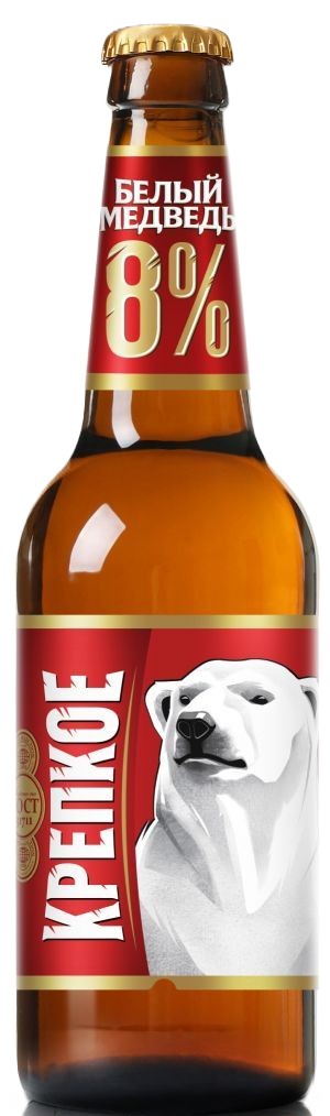 Пиво БЕЛЫЙ МЕДВЕДЬ крепкое светлое 8% ст/б 0.45л