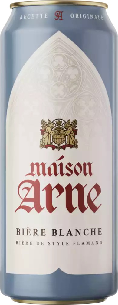 Пивной напиток МЕЙЗОН АРНЕ Бир Бланш нефильтрованный пастер 4.9% ж/б 0.43л