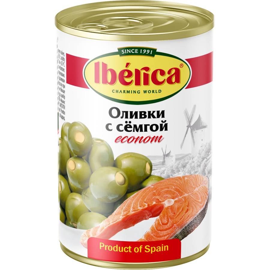 Оливки ИБЕРИКА с семгой ж/б 280г