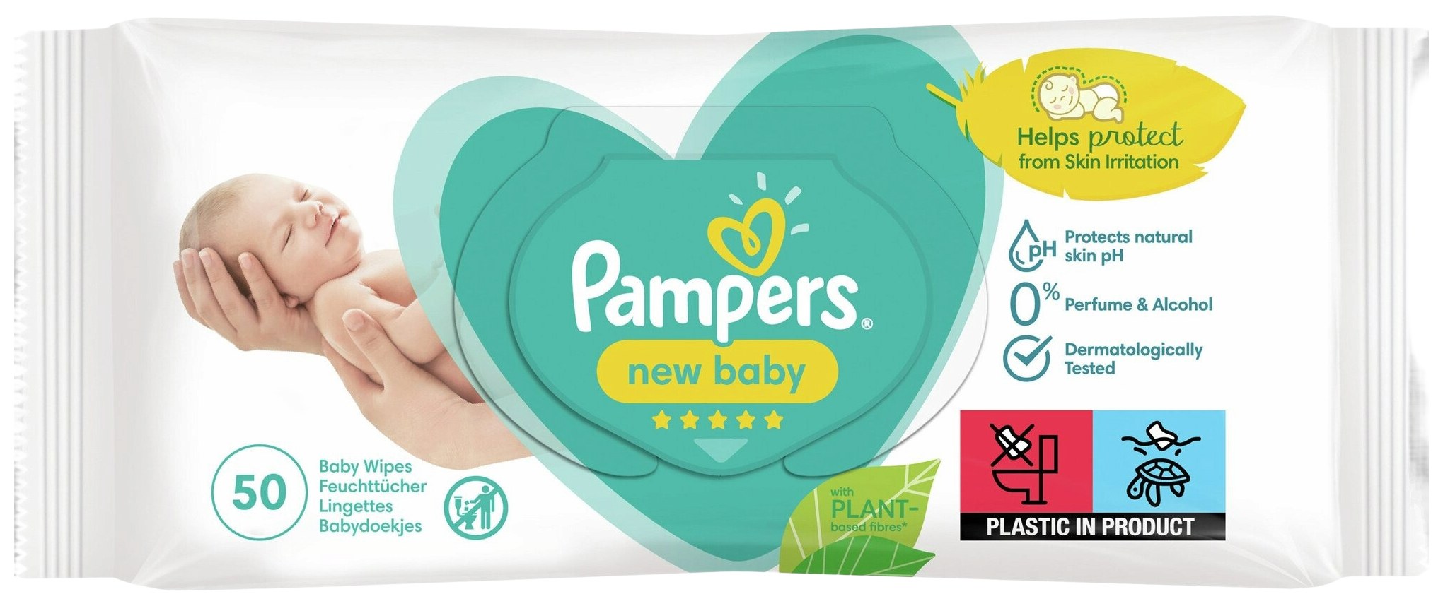 Влажные детские салфетки ПАМПЕРС Нью Беби 50шт