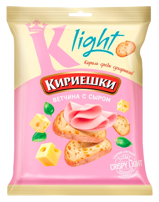 Сухарики КИРИЕШКИ Лайт ветчина сыр 33г
