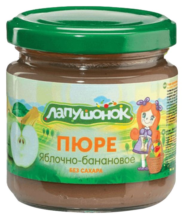 Пюре ЛАПУШОНОК яблочно-банановое ст/б 200г