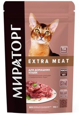 Корм для кошек МИРАТОРГ с говядиной 190г