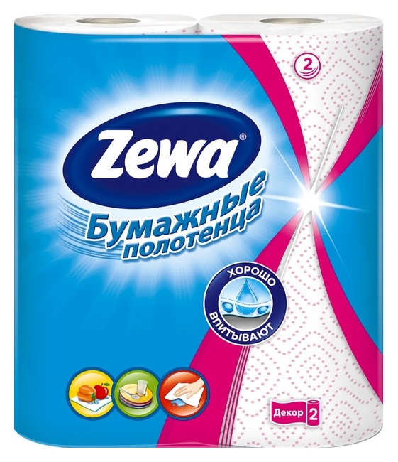 Бумажные полотенца ЗЕВА 2сл 2рул