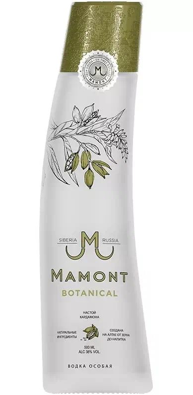 Водка МАМОНТ Ботаникал 38% ст/б 0.5л